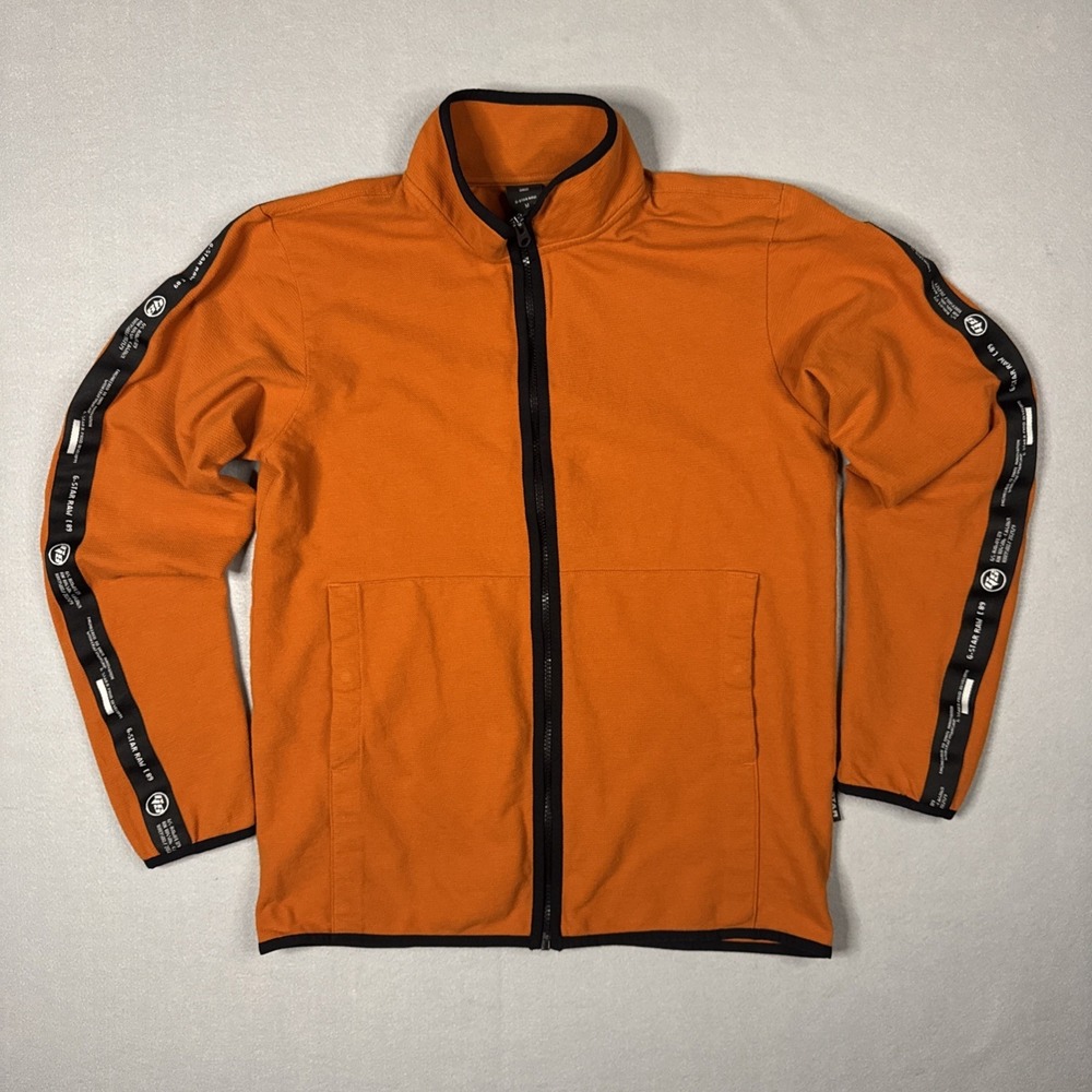 G-Star Men`s MED Lightweight Logo Tape Zip Through Sweater Logo Tape Sleeve Hits